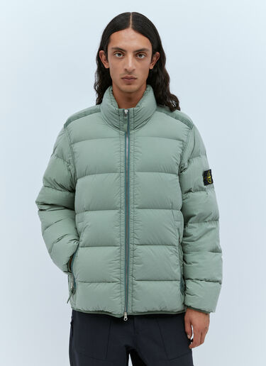 Stone Island Compass Patch Real Down Jacket Green sto0154017