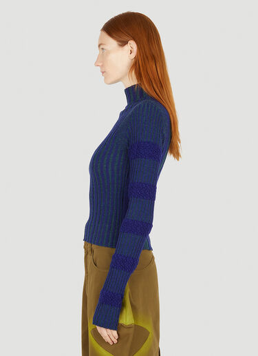 Paula Canovas del Vas Ribbed Knit Sweater Blue pcd0250006