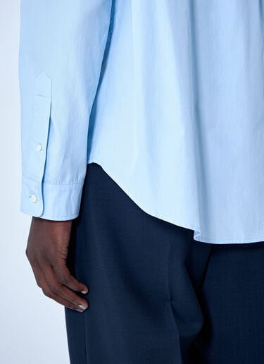 Miu Miu Cotton Poplin Button-Down Shirt Light Blue miu0164037
