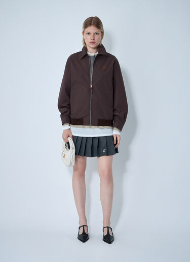 Miu Miu Panama Cotton Blouson Jacket Brown miu0261012