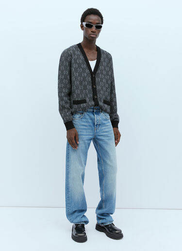 GG Wool Jacquard Cardigan Gucci GG Wool Jacquard Cardigan Grey guc0154012