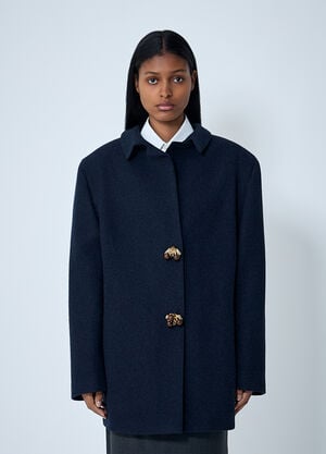 Prada Wool Shetland Blazer Blue pra0262132