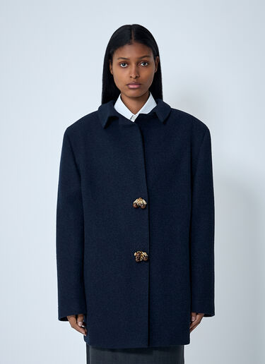 Prada Wool Shetland Blazer Blue pra0262132