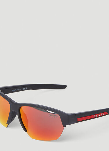 Polarised Semi-Rimless Sunglasses Prada Linea Rossa Polarised Semi-Rimless Sunglasses Black lpl0151002