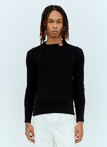 Thom Browne Cable Knit Sweater Navy thb0155006