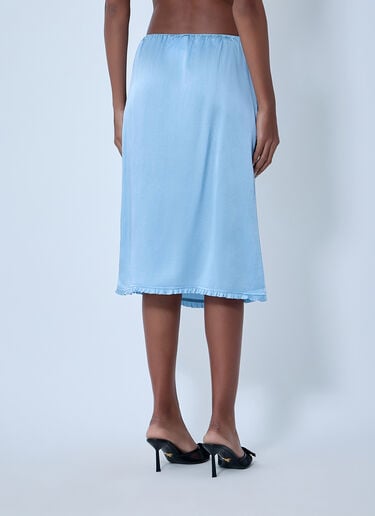 Prada Satin Midi Skirt Grey pra0263115