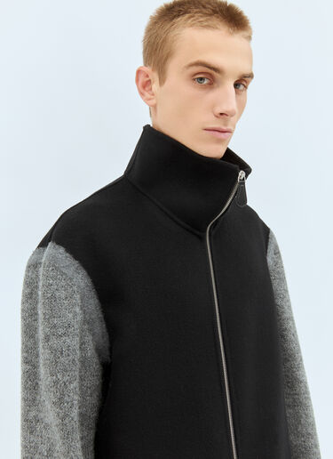 Jil Sander Knit-Sleeves Wool Jacket Black jil0157002
