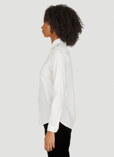 Saint Laurent Voile Striped Shirt White sla0249039