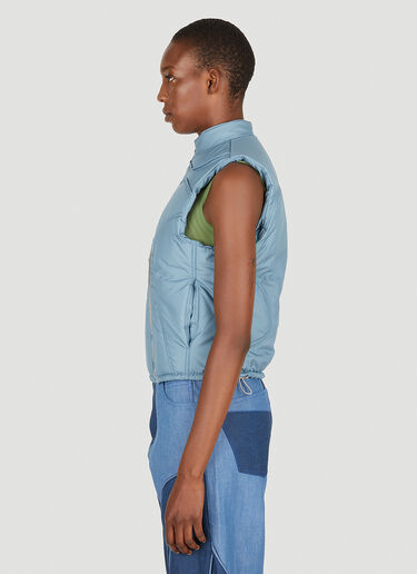 Mainline:RUS/Fr.CA/DE Exposed Seam Asymmetric Sleeveless Jacket Light Blue mai0249005