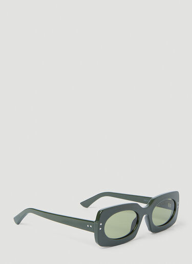 Clean Waves Inez & Vinoodh Low Rectangle Sunglasses Green clw0353007