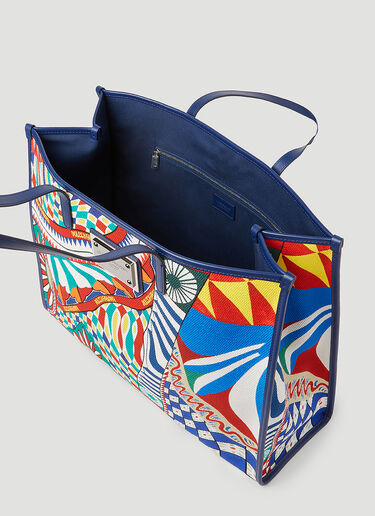 Dolce & Gabbana Carretto Print Canvas Tote Bag Blue dol0253033