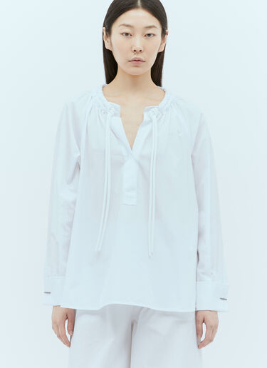 Max Mara Oversized Poplin Shirt White max0256032