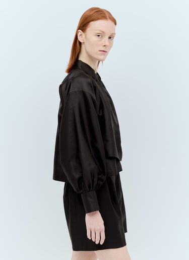 Max Mara 山东绸和棉质混纺衬衫 黑色 max0255004