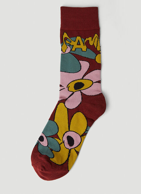 Boiler Room x P.A.M. A Gesture Meadow Dress Socks Red bor0350005