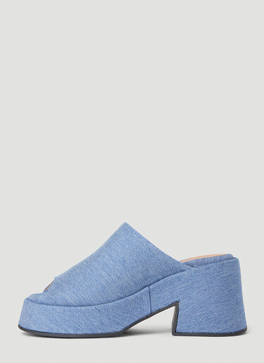 GANNI Retro Flatform Mules Blue gan0252034