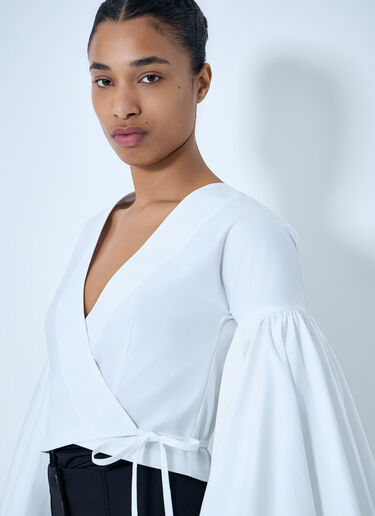 V-Neck Wrap Blouse Jacquemus V-Neck Wrap Blouse White jac0264011