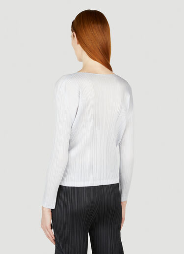 Pleats Please Issey Miyake Classic Pleated Long Sleeve Top Grey plp0252001