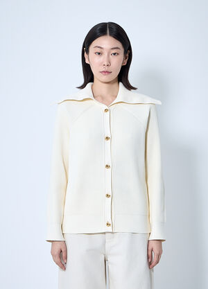 Bottega Veneta Cotton Ribbed Cardigan Chalk bov0260007