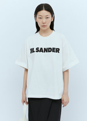 Jil Sander Logo Print T-Shirt White jil0259013