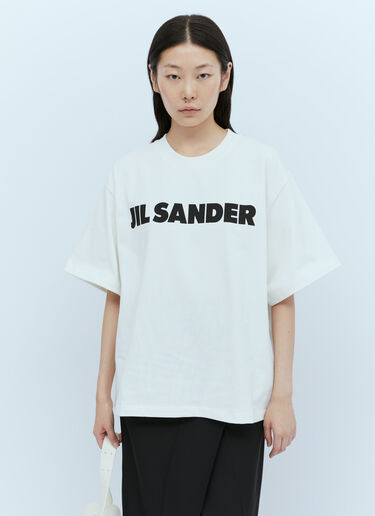 Jil Sander Logo Print T-Shirt White jil0247073