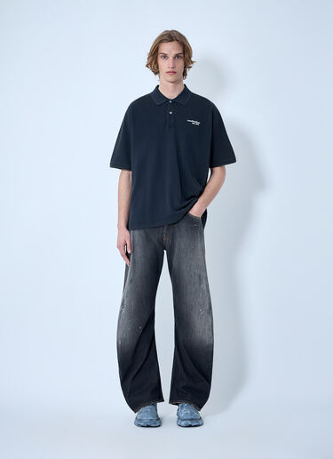 Piqué Polo Shirt Acne Studios Piqué Polo Shirt Black acn0164043