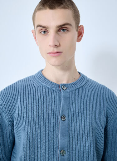 Gucci Wool Cardigan With Intarsia Blue guc0159037