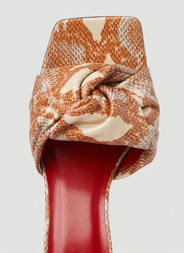 BY FAR Lana Snake-Print Heeled Mules Brown byf0245027