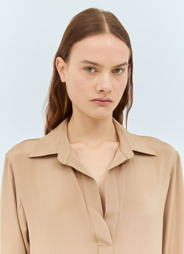 Max Mara Silk Crêpe de Chine Shirt Beige max0258008