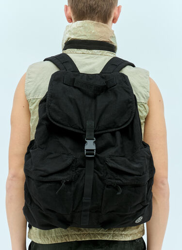 Stone Island Canvas Backpack Black sto0156122