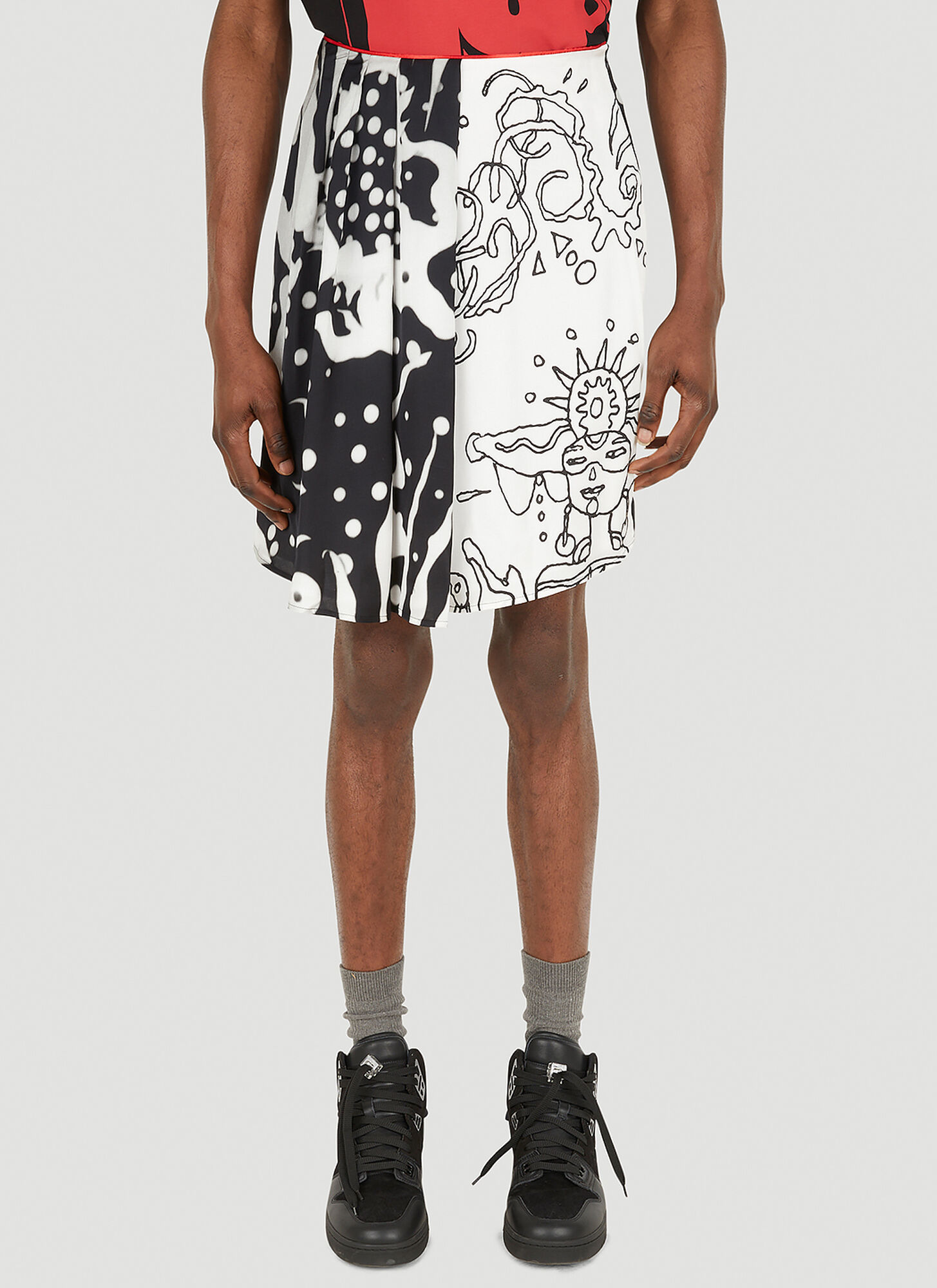 Honey Fucking Dijon Abstract-print Bermuda Shorts In White