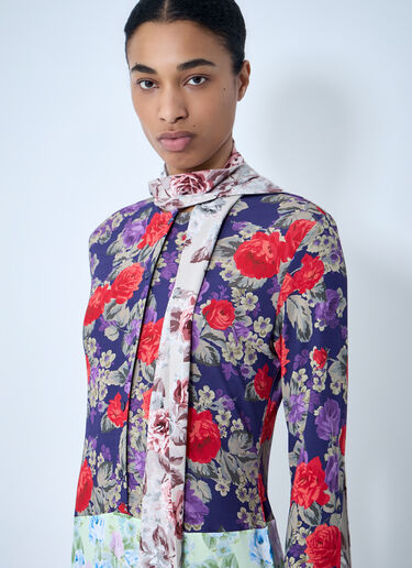 Acne Studios Floral Printed Midi Dress Purple acn0264024