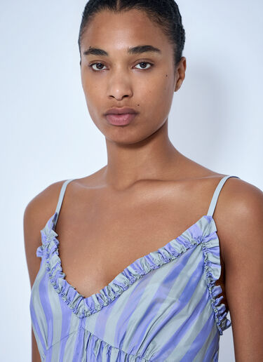 Dries Van Noten Cemil Striped Ruffled Satin Camisole Lilac dvn0264024