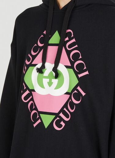 Gucci 徽标印花连帽运动衫 黑色 guc0251059