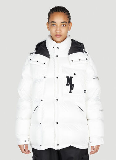 7 Moncler Fragment Logo Patch Puffer Jacket White mfr0254002