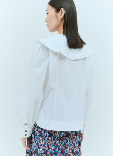 GANNI Frill Collar Shirt White gan0255002