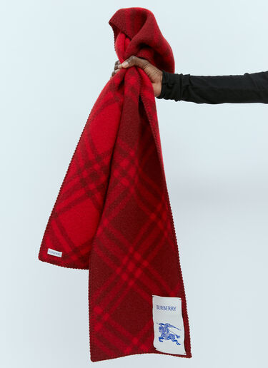 Burberry Check Wool Scarf Red bur0155003