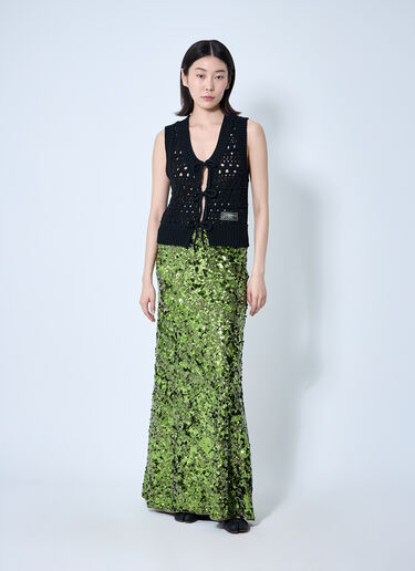 GANNI Sequin Embellished Maxi Skirt Green gan0260003