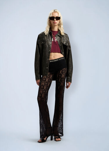 Classic Logo Lace Pants Palm Angels Classic Logo Lace Pants Black pma0262078