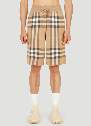 Burberry Check Track Shorts Beige bur0149018