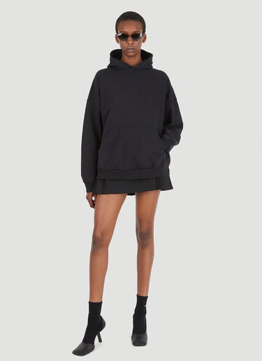 Logo Embroidery Hooded Sweatshirt Balenciaga Logo Embroidery Hooded Sweatshirt Black bal0246065