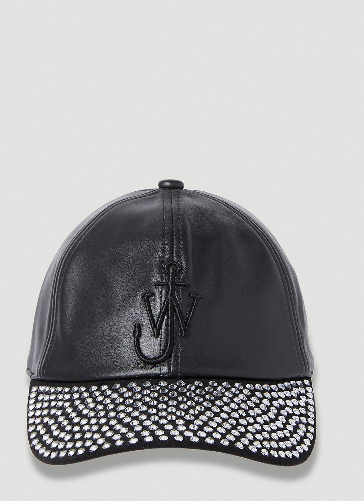 Shop Jw Anderson Crystal Embellished Baseball Cap In Black