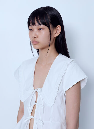 GANNI Compact Poplin Collar Blouse White gan0265039