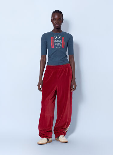 Lacoste Runway Loose Fit Velour Joggers Red lac0266016