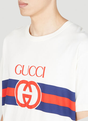 Gucci 로고 프린트 T-셔츠 화이트 guc0152081