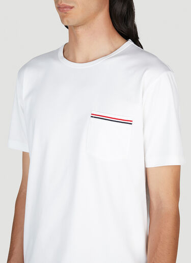 Thom Browne ストライプポケットTシャツ ホワイト thb0129006