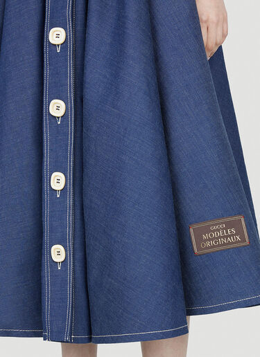 Gucci Button Down Denim Skirt Blue guc0251212