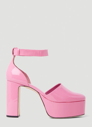 BY FAR Barb Lipstick Platform Heels Pink byf0252028