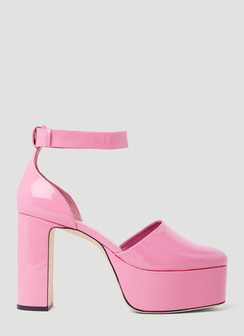 Versace Barb Lipstick Platform Heels Pink vrs0249054