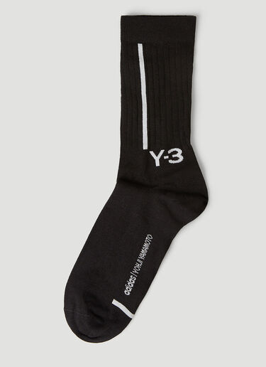 Y-3 Pack of Two Logo Intarsia Socks Black yyy0349035