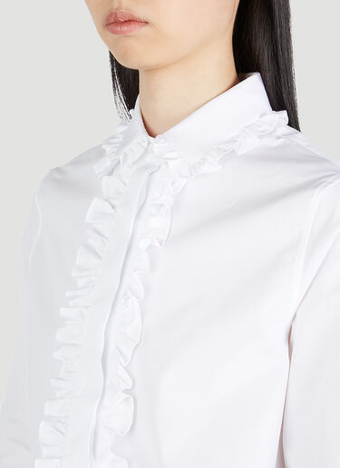 Saint Laurent Ruffle Trim Shirt White sla0251017